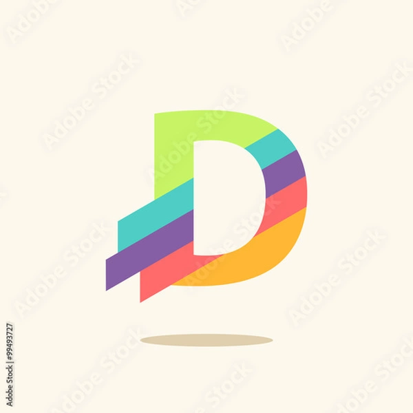 Fototapeta Letter D logo icon design template elements