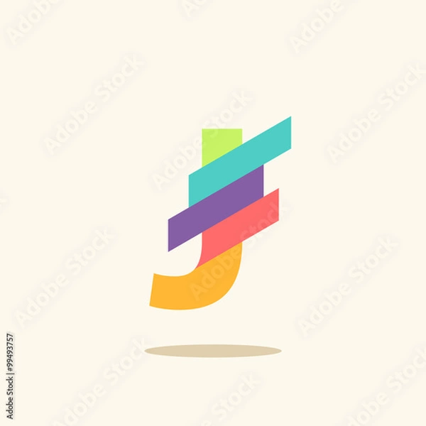 Fototapeta Letter J logo icon design template elements