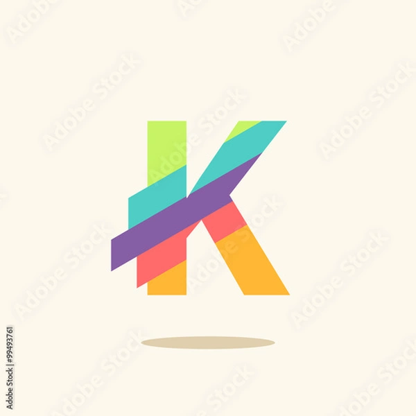 Fototapeta Letter K logo icon design template elements