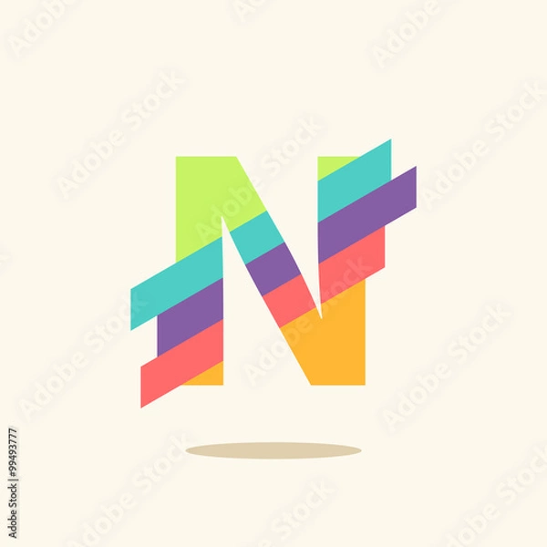 Fototapeta Letter N logo icon design template elements