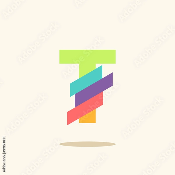 Fototapeta Letter T logo icon design template elements
