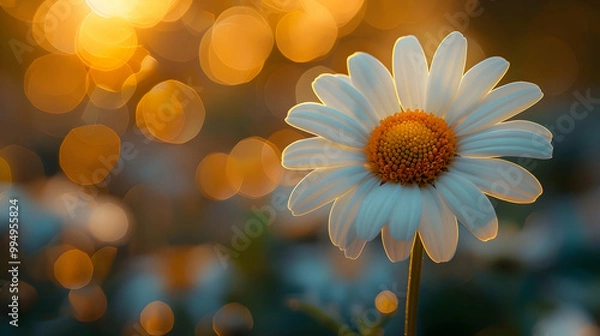 Fototapeta Daisy Flower in Sunlight with Bokeh Background - Photography