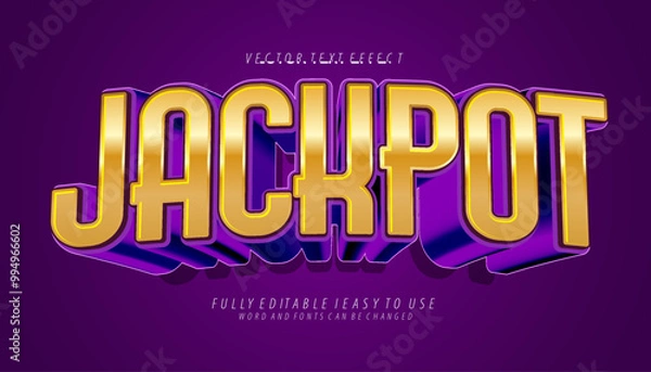 Fototapeta 3d editable jackpot text effect title graphic style