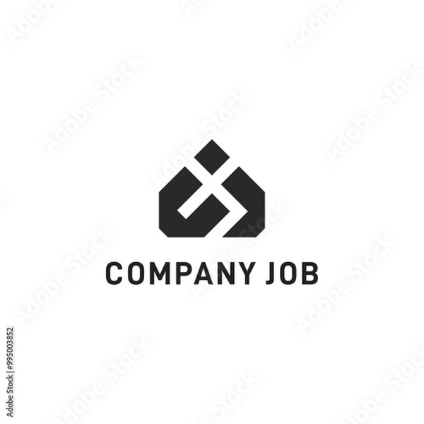 Obraz monogram CJ and home icon