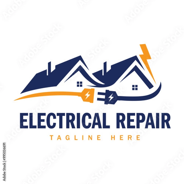 Obraz House electrical repair logo template.