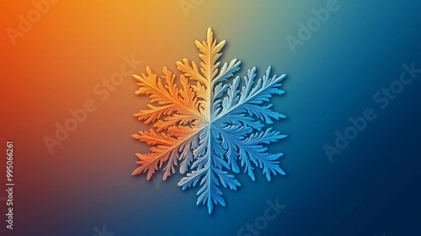 Fototapeta Gradient Snowflake with Warm and Cool Tones