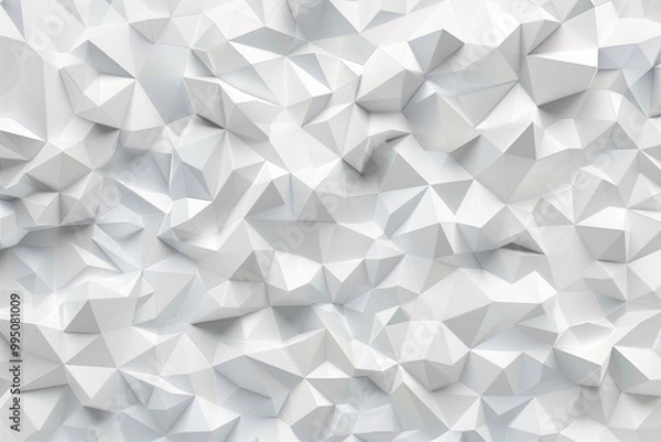 Fototapeta  Abstract white and gray triangular mosaic texture pattern background design for modern art