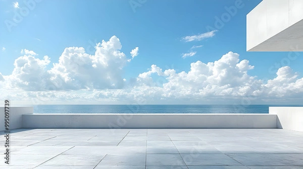 Fototapeta Modern Architecture with Ocean and Sky Views