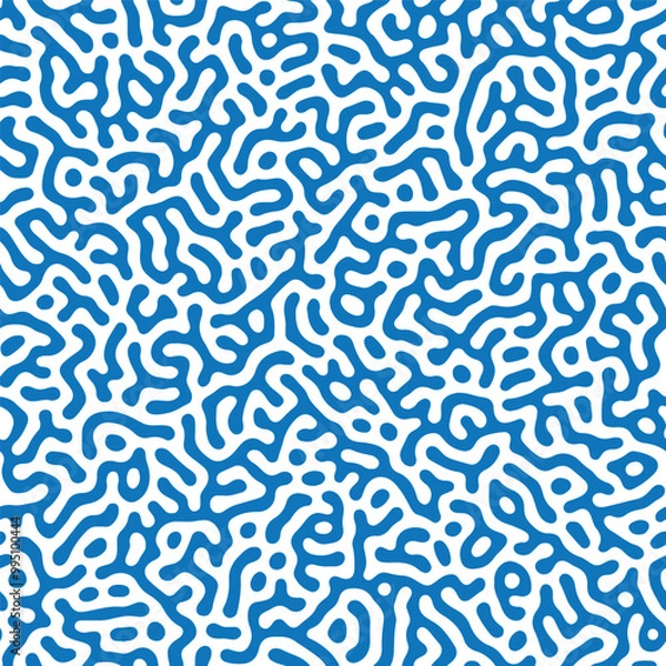 Fototapeta Seamless vector pattern with organic looking brain coral maze, Turing pattern for fabric