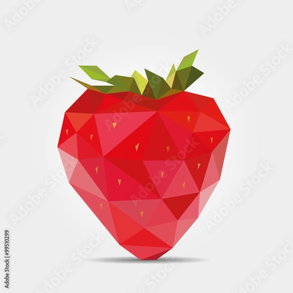 Obraz Polygonal Strawberry in Vector