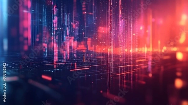 Fototapeta abstract futuristic fade computer technology business background. 