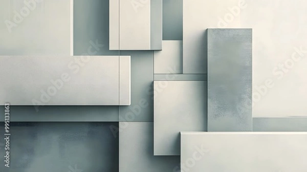 Obraz Geometric tech forms in muted colors creating a minimalist background