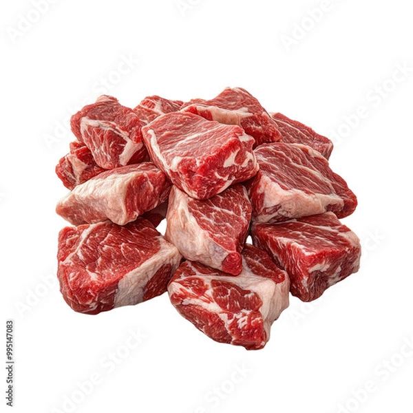 Fototapeta Raw Beef Cubes for Cooking