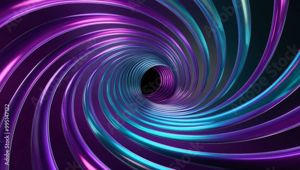 Fototapeta Vortex Effect: Hypnotic Vortex: Translucent Waves