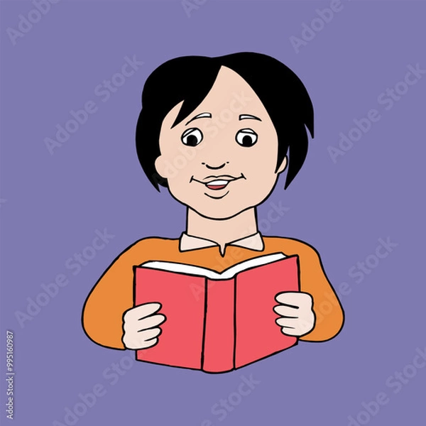 Fototapeta girl reading book Vector illustrations