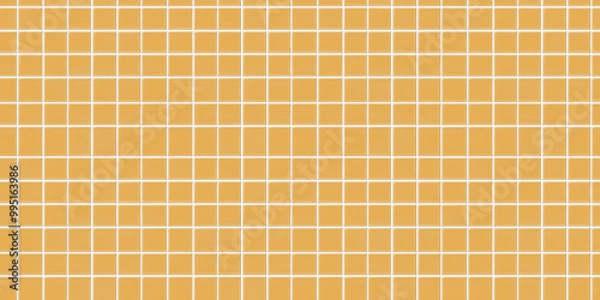 Fototapeta a seamless pattern of perfectly square, semi-matte amber tiles with white grout