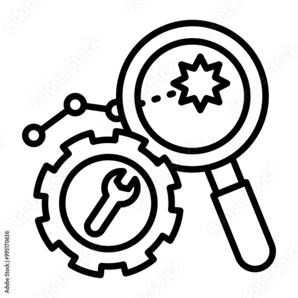 Fototapeta Icon showing predictive maintenance of equipment based on operating status.