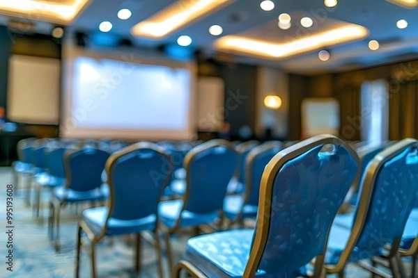 Fototapeta empty conference room white background Generative AI