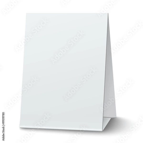Obraz Karta pusty biały papier tabeli na białym tle