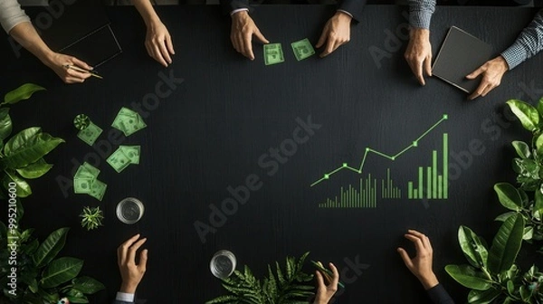 Obraz Green Business Growth   Sustainable Investment and Financial Success