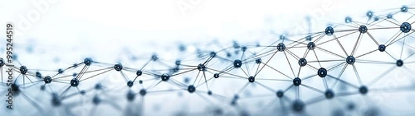 Fototapeta A mesh network of interconnecting nodes and lines, symbolizing the AI web of connections and data flow