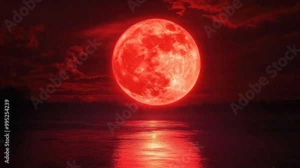 Fototapeta red full moon