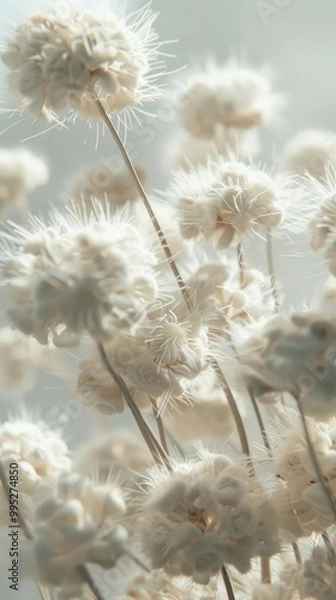 Fototapeta Ethereal Elegance. Soft, fluffy, and downy seed pods, plant texture concept