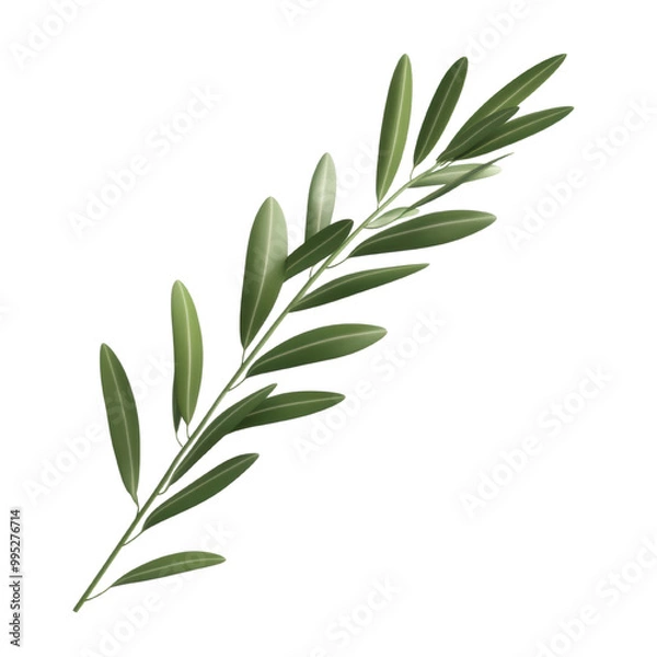Obraz Elegant Green Olive Branch Isolated  on Transparent Background