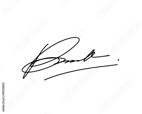 Fototapeta Abstract signature idea starting letter B for document. Vector with transparent background or alpha channel.