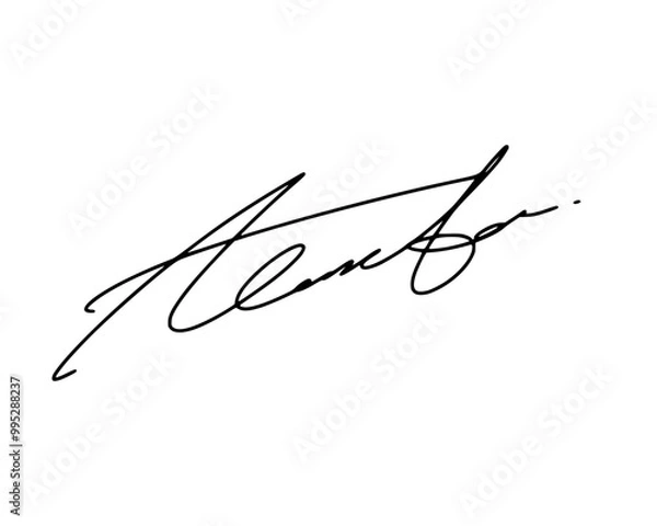 Fototapeta First letter A signature ideas for documents. Vector with transparent background or alpha channel.