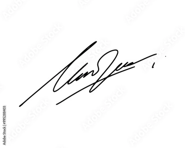 Fototapeta First letter A signature ideas for documents. Vector with transparent background or alpha channel.