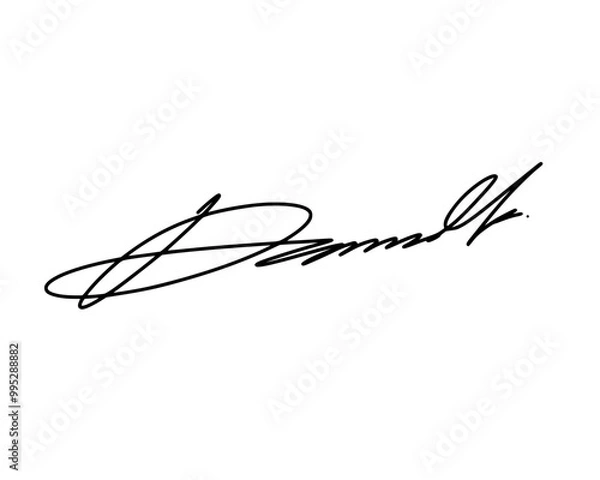 Fototapeta Abstract signature idea starting letter D for document. Vector with transparent background.