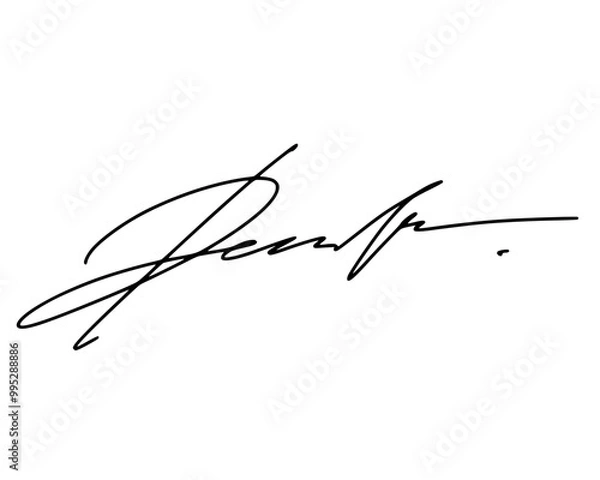 Fototapeta Abstract signature idea starting letter D for document. Vector with transparent background.