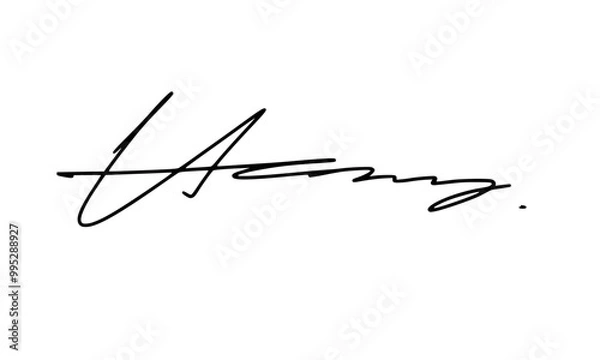 Fototapeta Abstract signature idea starting letter H for document. Vector with transparent background or alpha channel.