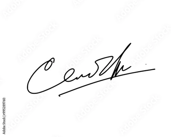 Fototapeta First letter C signature ideas for documents. Vector with transparent background or alpha channel.