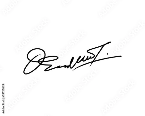 Fototapeta Abstract signature ideas for documents. Vector with transparent background.