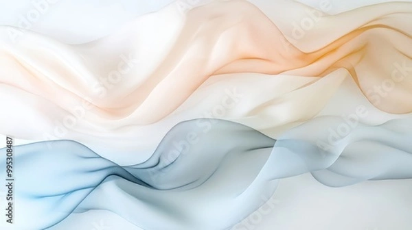 Fototapeta Soft Flowing Colors of Silk Fabric Abstract Background