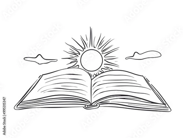 Obraz Knowledge Ascending: Unlocking Wisdom and Illumination Through the Pages of a Book