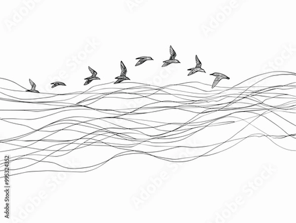 Fototapeta Birds in Flight: A Journey in Unity and Synchronicity