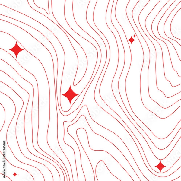 Fototapeta Wavy lines texture background, minimalist background, wavy pattern texture and sparkling stars