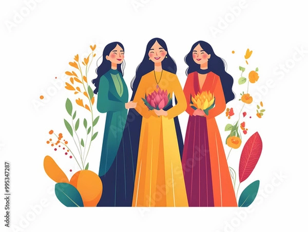 Fototapeta Capture the Essence of Yalda Night: Simple Flat Vector Illustration Showcasing Family Joy, Laughter, and Connection During the Celebration