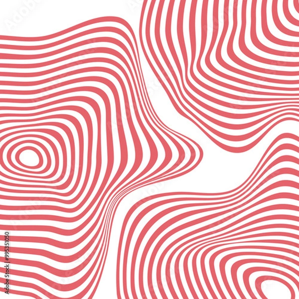 Fototapeta Red white swirl abstract vortex background. Psychedelic wallpaper.
