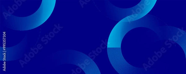 Fototapeta Circle abstract background. Blue gradient circular shape elements. Minimalist geometric pattern. Modern design
