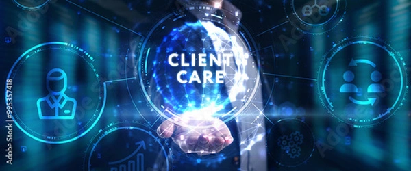 Fototapeta Customer Care Center. Client. Business, Technology, Internet and network concept.