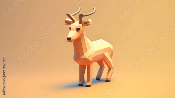 Fototapeta Antelope 3d pixel 