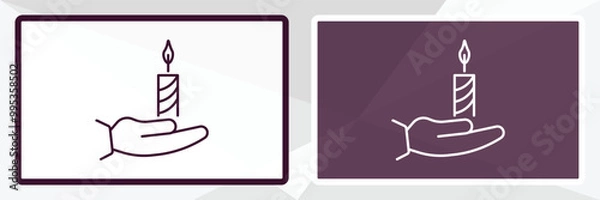 Obraz vigil outline icon. Linear vector from religion concept. Thin line white and black vigil icon isolated on white and dark background