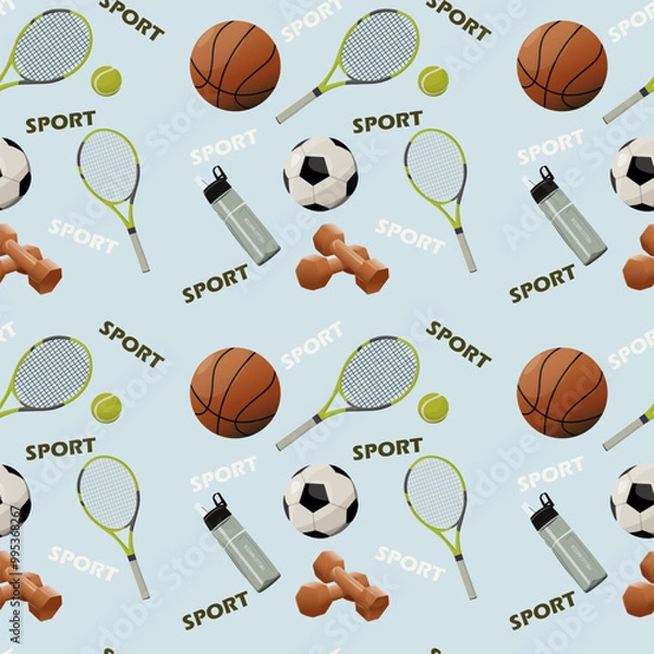 Fototapeta vector pattern sports equipment