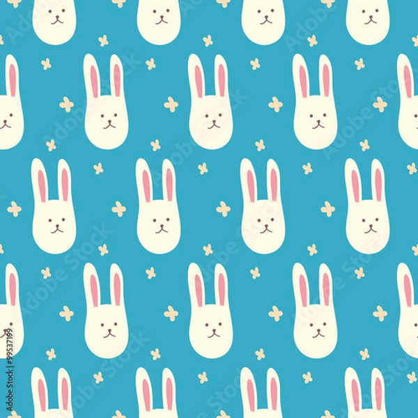 Obraz Cute bunnies. Seamless pattern