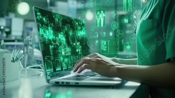 Fototapeta The Healthcare Data Visualization Scene