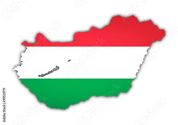 Fototapeta map and flag of hungary